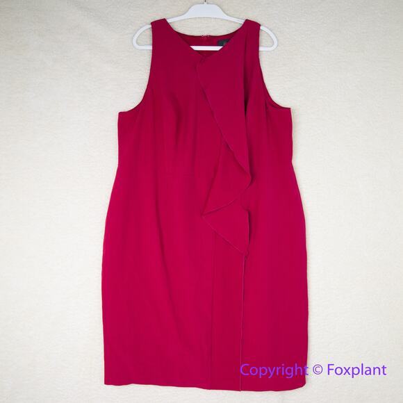 New! Adrianna Papell pink Stretch Crepe V-Neck Sheath dress plus size 22W - Picture 2 of 16